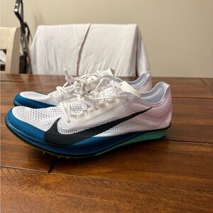 Nike ZoomX Dragonfly 2 Elite Track Spikes White Teal Black Men’s 11.5 NEW NWOT
